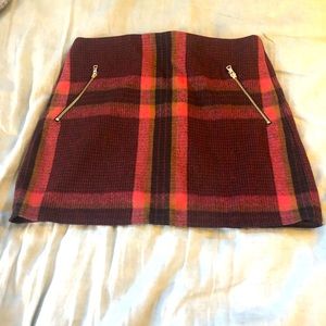 🆕 NWT Gap plaid mini skirt size 10 pink/maroon